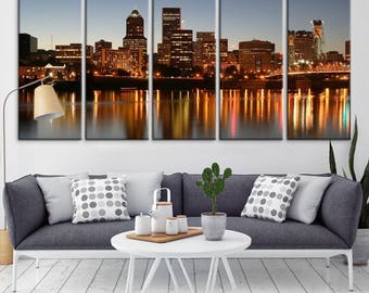 Portland Art Print Portland City Skyline Portland Oregon