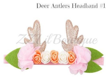 Rabbit Ear/Cat Ear/Deer Antlers Handmade Kids Rose Flower Headband Hairband Wreath Headdress Hair Band Accessories