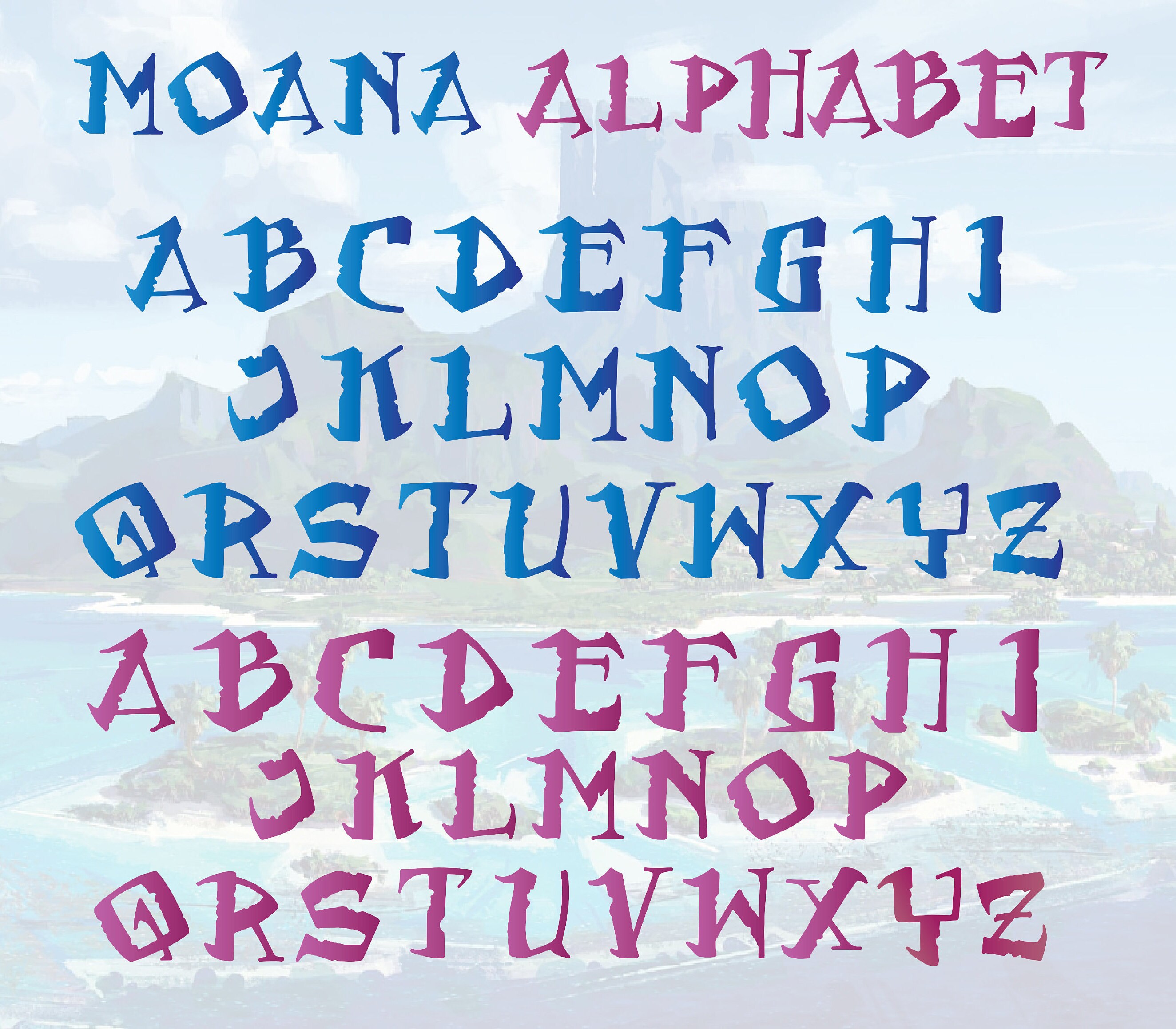 moana alphabet moana cliparts moana birthday invitations