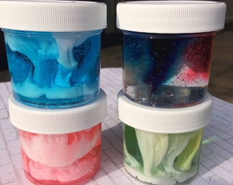 Avalanche Slime Bundle (set of 4) Instagram Slime Clear Slime Stress Relief Therapy Tool Extras Included