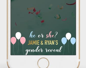 Gender Reveal Snapchat Filter | He or She Filter | Pink or Blue Geofilter | Girl or Boy Snapchat Filter | Balloon Gender Reveal Filter |
