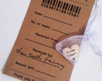 Tooth fairy receipt - tooth fairy note - tooth fairy token - fun tooth receipt - first tooth gift - tooth fairy letter - fairy gift
