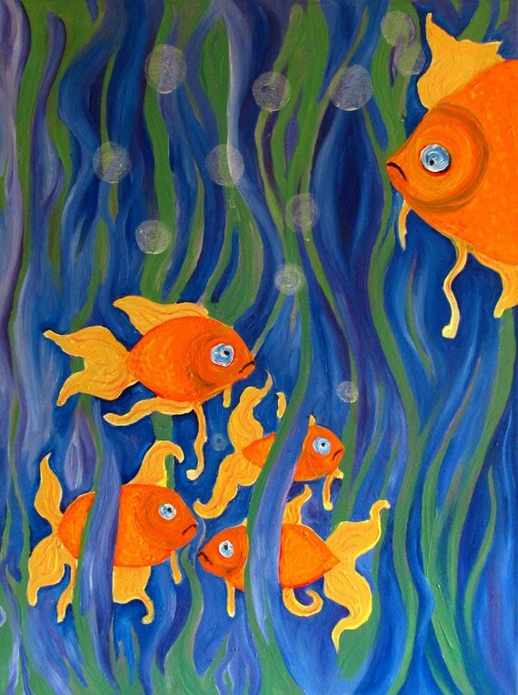 The Goldfish Original Oil Painting On Canvas