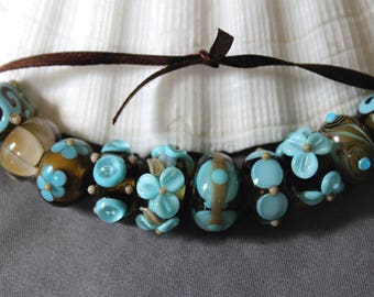 Elizabeth Creations HIGH TIDE artisan lampwork handmade glass beads Sra