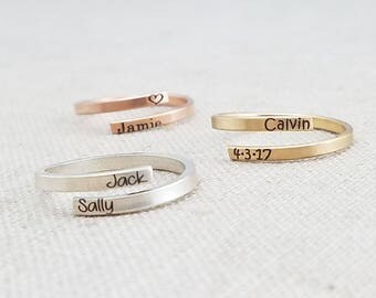 Custom Name Ring • Simple Personalized Ring • Friend Ring • Mom • Sterling Silver Ring • 14K Gold Filled • Personalized Ring