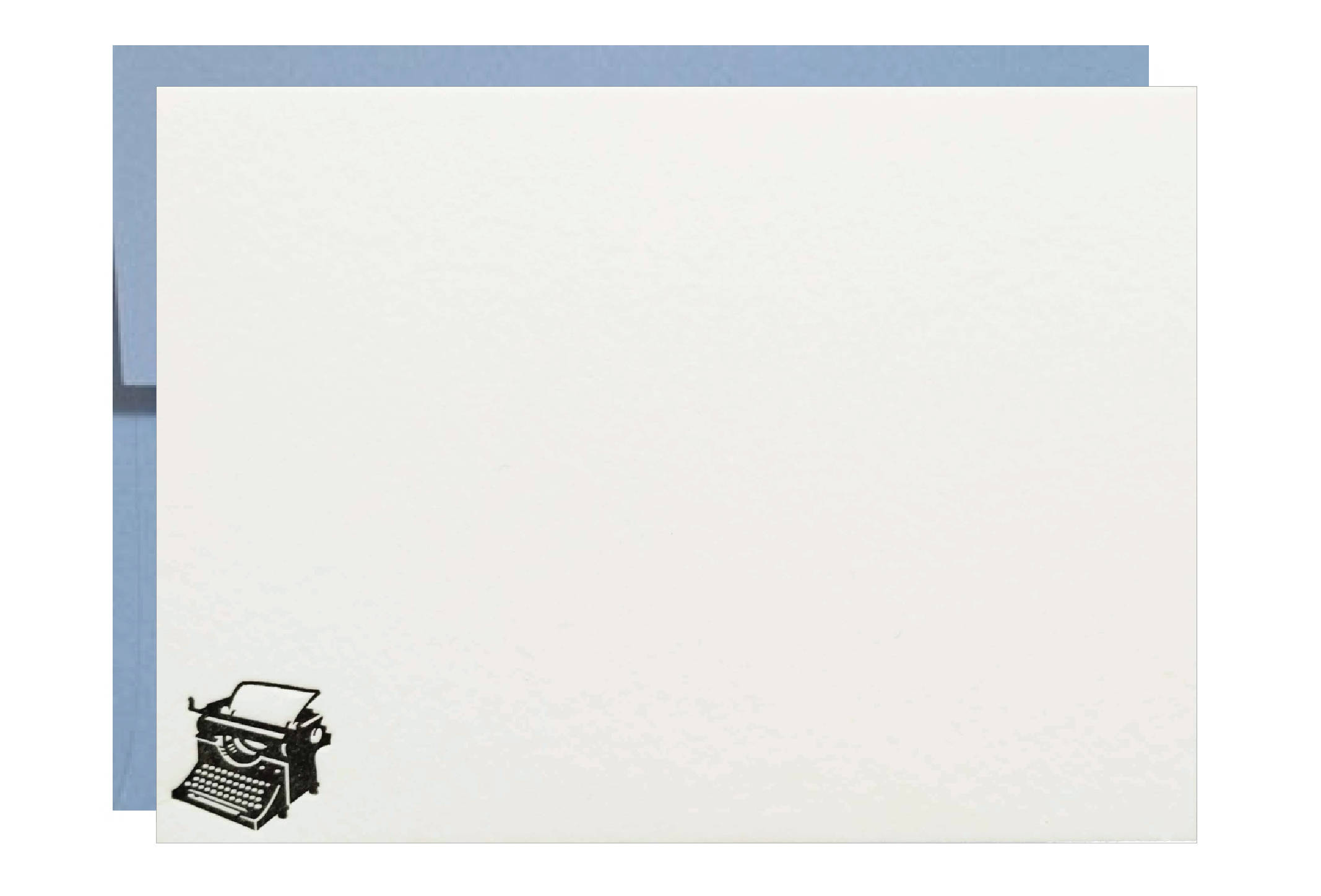 Vintage Typewriter Note Cards Letterpress Printed Sky Blue