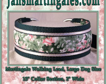 Jansmartingales, Dark Green Walking Lead, Dog Collar and Lead Combination, Greyhound, Large Dog Size, Dgrn120
