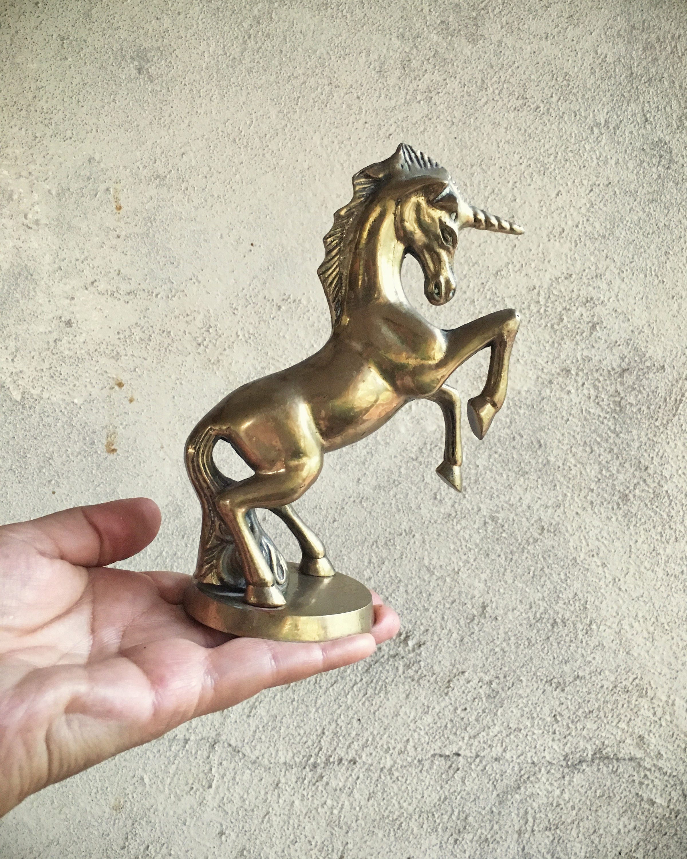 solid brass unicorn figurine