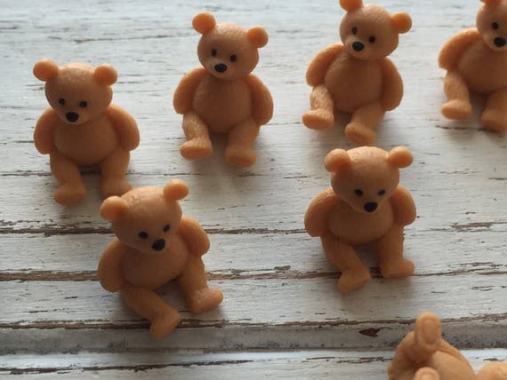 small plastic toy bears