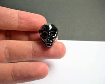 Crystal faceted skull - 1 pcs - 20mm - Mystic Black - SFB5