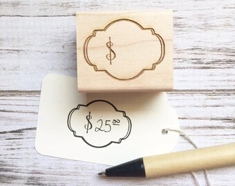 Price Tag Stamp with Dollar Sign for Craft Shows, Boutique Shops, Garage Sales - Money Euro Stamp