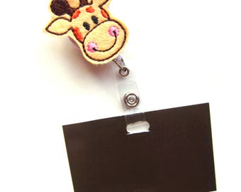 Retractable ID Badge Holder, Giraffe ID Badge Reel, Nurse, Doctor, Teacher, idgiraffe51