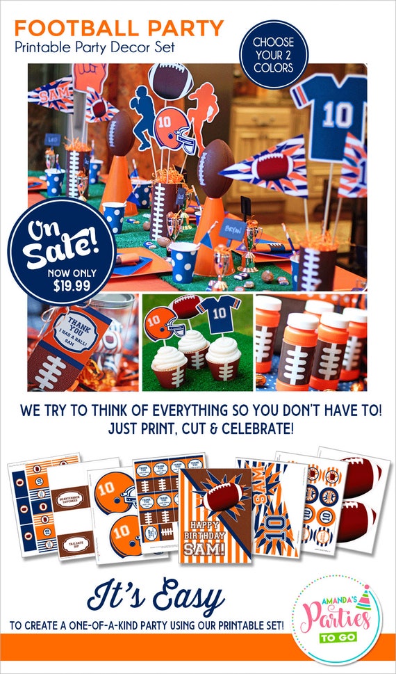 Football Party Decorations | Football Birthday Printable | Football Centerpiece | Sports Party | Football Tailgate | Amanda's Parties To Go Il_570xn