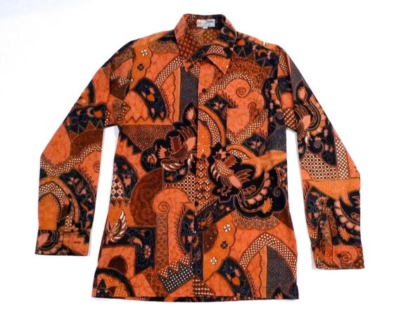  Batik  Shirt Indonesia Vintage Keris  Mens Medium Phoenix Sacred