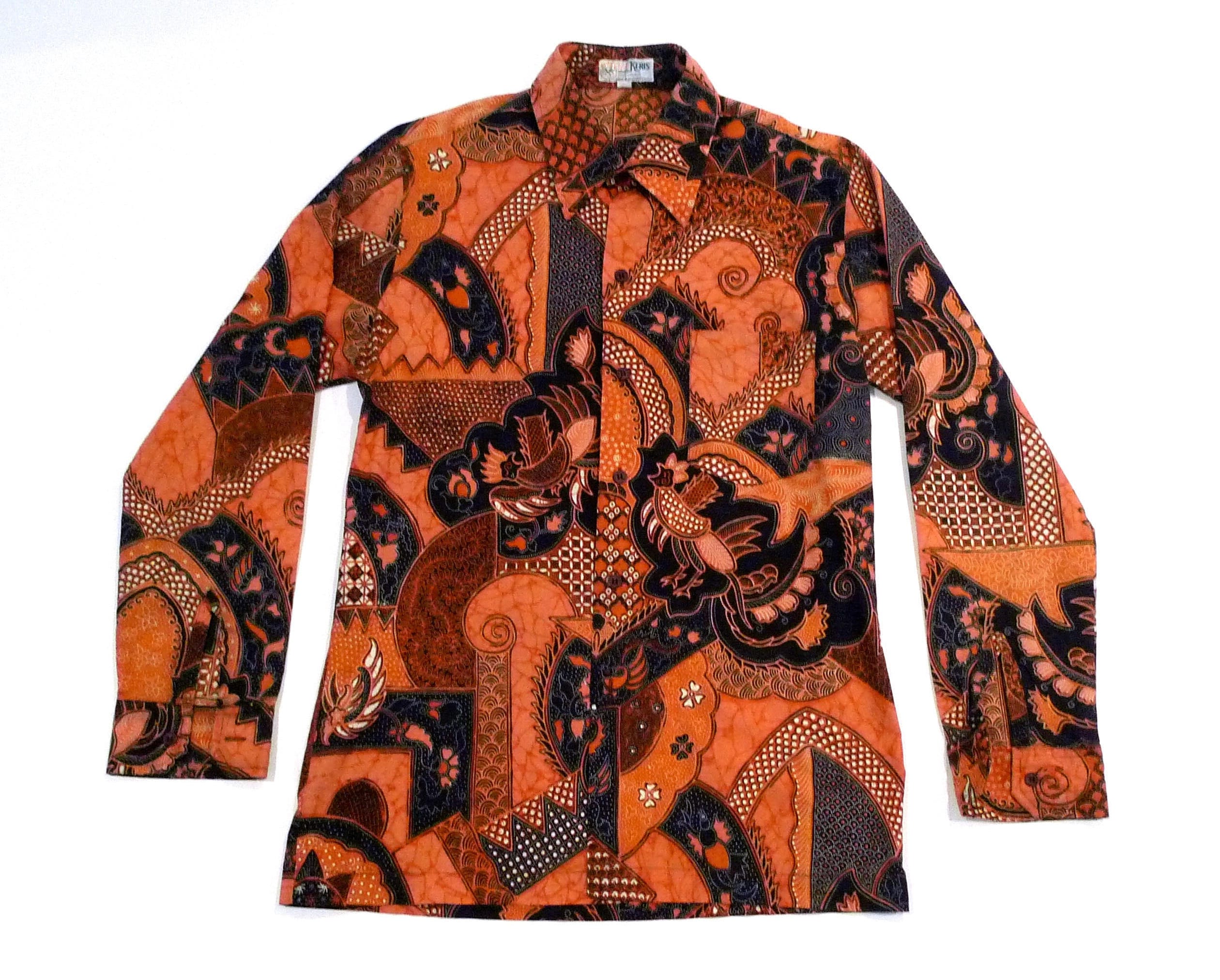  Batik  Shirt Indonesia  Vintage Keris  Mens Medium Phoenix Sacred