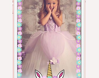 Unicorn Snapchat Geofilter, Unicorn 1st birthday party, Unicorn 1st birthday filter, unicorn invitation, unicorn flowers, on demand filter