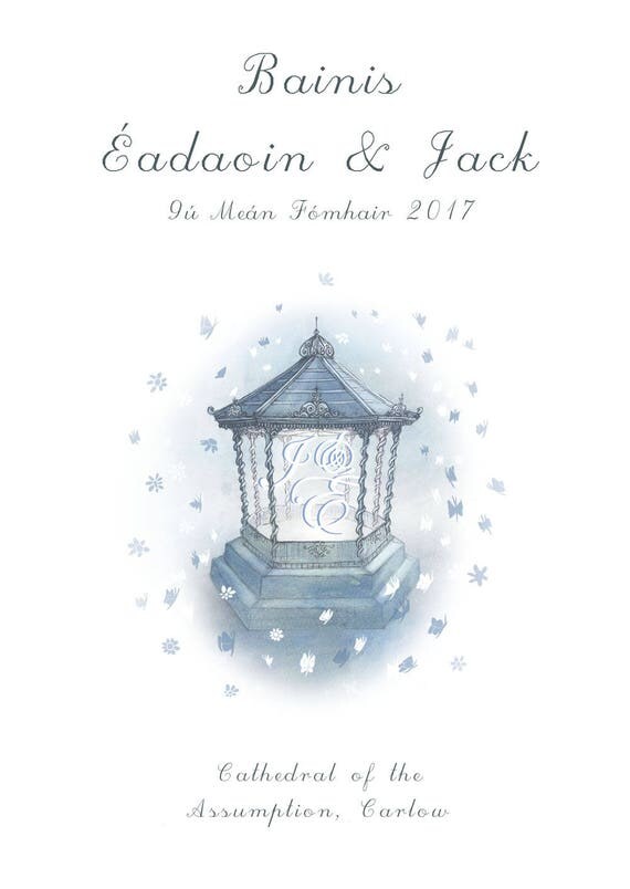 Custom Mass Booklet Design Cover illustration for wedding