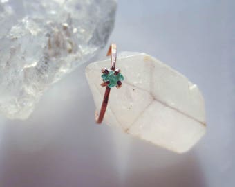 Alternative Engagement Ring Raw Emerald Ring Minimalist Ring Raw Crystal Ring Gemstone Ring Natural Emerald Ring Raw Emerald Engagement Ring