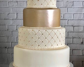 Four Tier Quilted Fondant Wedding Cake Fake Faux Four Tier Quilted Fondant Wedding Cake Fake Faux