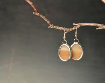 minimalist glass earrings, tin jewelry, best friend gift, bohemian earrings, everyday jewelry
