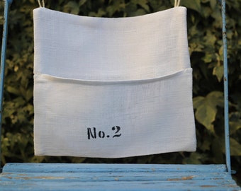 Pocket made from an old linen N2 stencil canvas