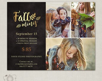Fall Mini Session Template - Photography Marketing Board - Flyer 115, INSTANT DOWNLOAD