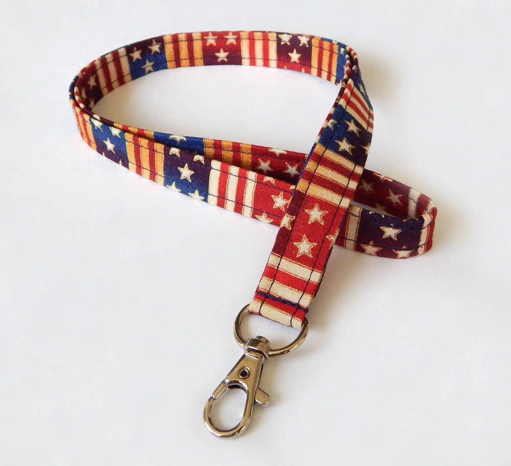 USA Flag Lanyard / United States / Patriotic Keychain