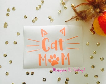 Cat Mom Decal | Cat Decal Sticker | Laptop Decal | Pet Decal | I love my cat | Cat sticker | Car Decal