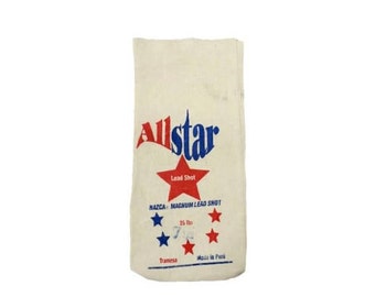 Canvas Lead Shot Bag Ammo Red White Blue Allstar Wine Bag 4th Of July USA Party BBQ Gift Fabric Man Cave Bar Hunting Art Decor DIY Crafts