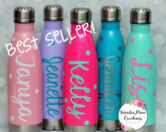 Personalized Water Bottle; Bridal Party Personalized Water Bottle; Bridesmaid Water Bottles; Bride Water Bottle; Personalized Workout Bottle