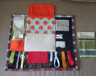 Fidget Blanket Quilt Alzheimers Dementia Unisex Mom Dad Machine Wash Durable Aid Sensory Tactile Activity Fiddle Faux Fur Travel