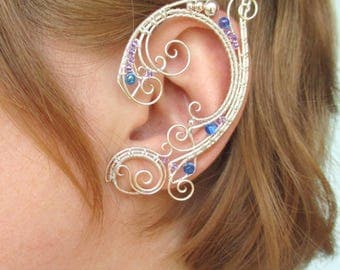 Pair of elf ear cuffs Bluebell