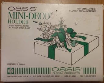Oasis Mini-Deco Holder, Oasis Floral Foam, Self-Stick Floral Foam, Floral Arrangements, Flower Arranging, Vintage Floral Foam, 12 pack oasis