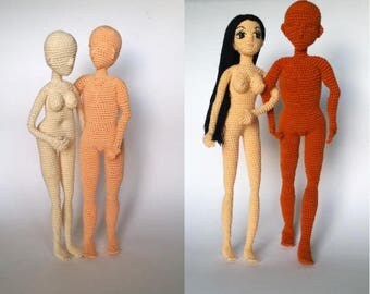 Woman and man body Pattern, doll amigurumi, doll crochet, PDF INSTANT DOWNLOAD