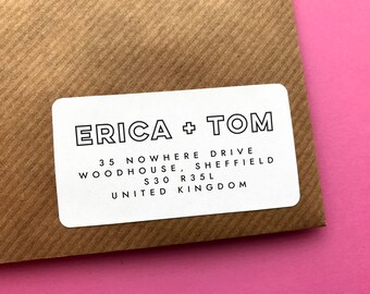 Modern Return Address Label, Modern Save The Date Address Label, Save The Date Sticker, Simple Wedding Address Label, Return Address Sticker