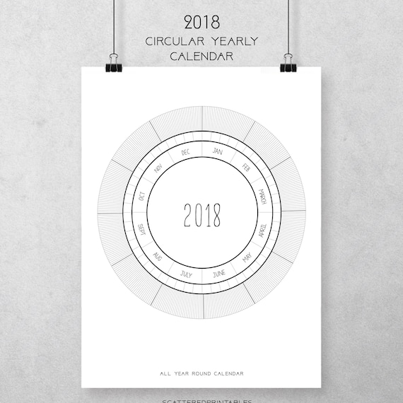 Circular Calendar 2018 Planner Round Yearly Planner