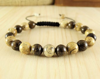 Boho jewelry macrame bracelet mens gift for men boho bracelet groomsmen gift for groomsmen black string bracelet bead bracelet cord bracelet