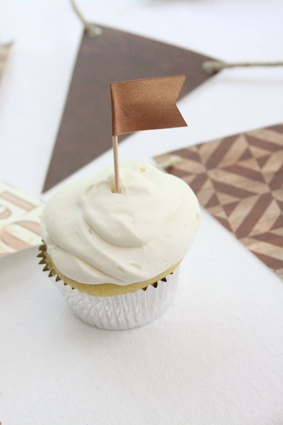 Rustic Copper Wedding Decorations Cupcake Toppers Rustic Fall
