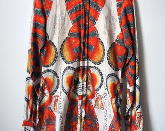 UNIQUE 70's graphic button up