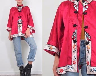 Handwoven Cotton and Ikat Detail Fusion Blouse with Mandarin Collar