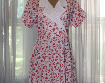 Vintage 1950's Handmade Floral Shirtwaist Dress