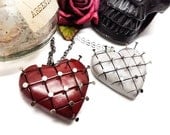 Hellraiser necklace, pinhead necklace, horror valentine, gothic valentine, horror necklace, cenobites, red heart necklace, white heart