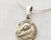 Necklace - Ste Madeleine 18mm - Sterling Silver + 18 inch Italian Sterling Silver Snake Chain
