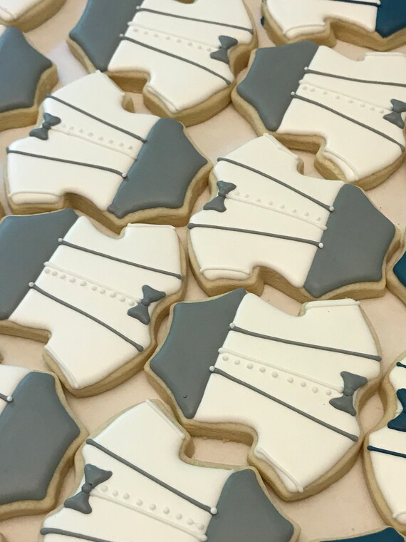 Baby Boy Onesie Cookies with Suspenders and Bowtie Il_570xn