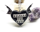 Release the Bats Black Heart Winged Necklace