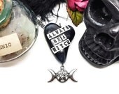 Witch necklace, always be a Witch, triple goddess, pentagram necklace, cat necklace, black heart, cat charm