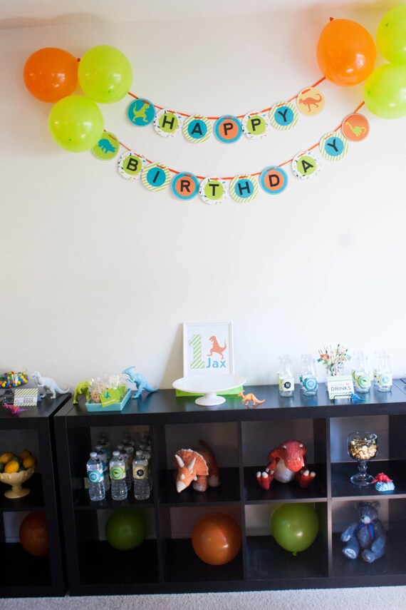 Dinosaur Birthday Banner, Happy Birthday Banner, Dinosaur Decorations, Dinosaur Printables, Dinomite Birthday, INSTANT DOWNLOAD, #40 Il_570xn