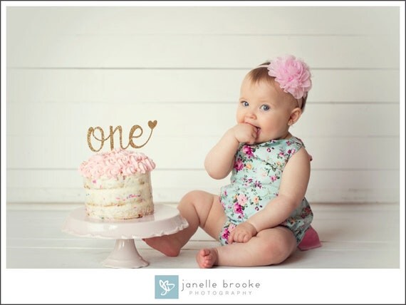 One Cake Topper - First Birthday Girl Cake Topper - 1st Birthday - Smash Cake Topper - Gold Glitter - Rose Gold - One Cake Topper Girl Il_570xn