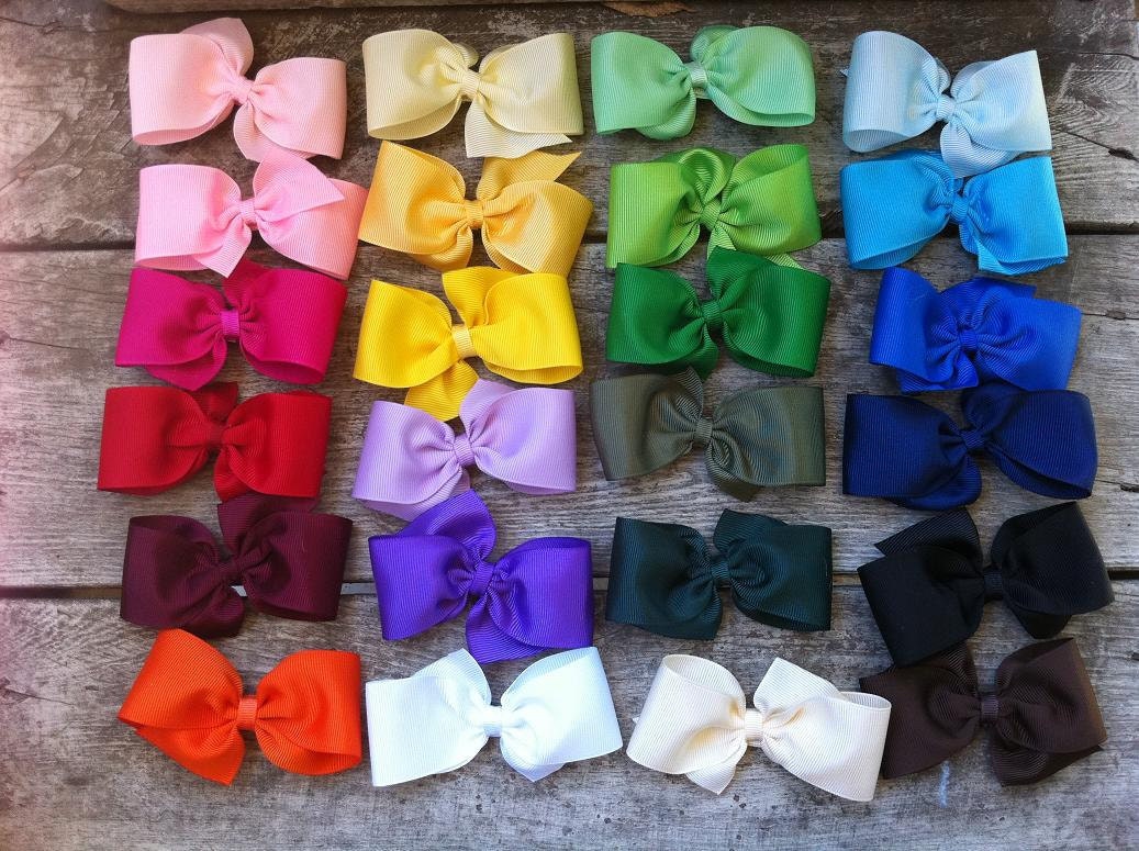 Choose any 20 Hair Bows - ONLY .75 each - 24 colors to choose from
