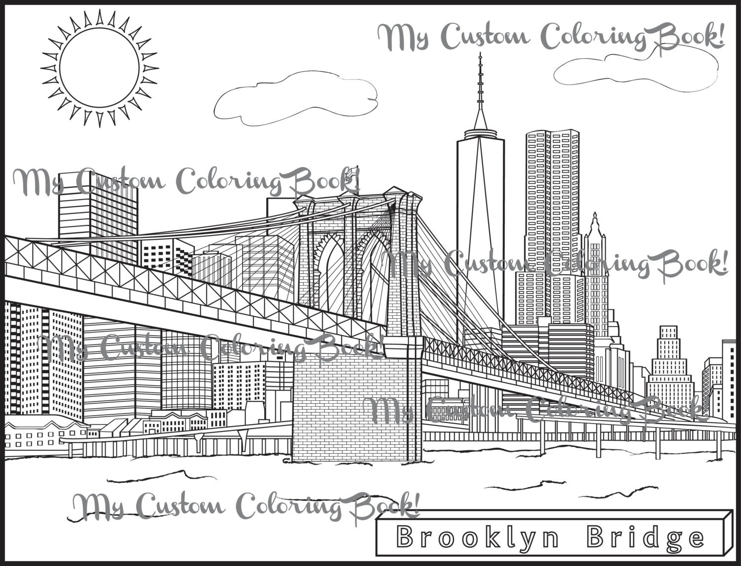Бруклинский мост раскраска для детей